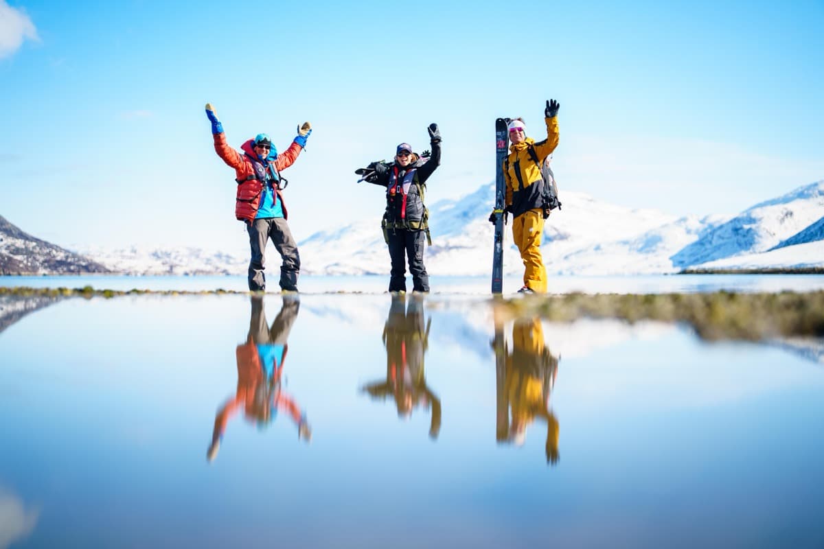 Expedition team celebrating in Greenland